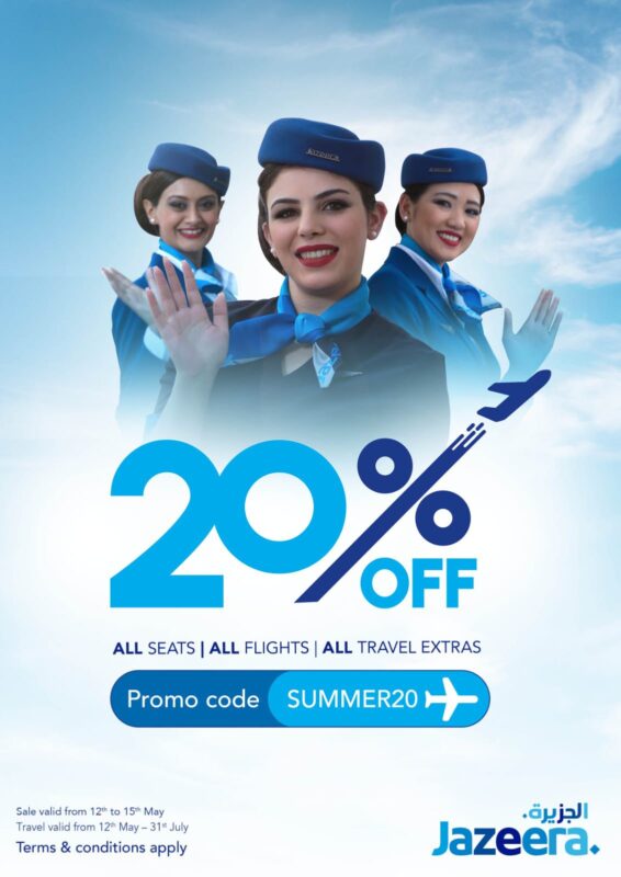 Jazeera Airways Offers 20% discount