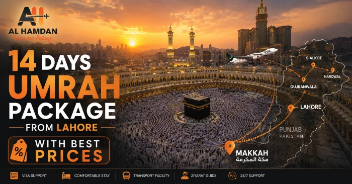 14 days umrah package from lahore 2026