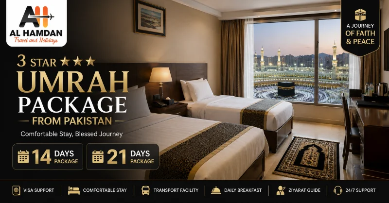 3 star umrah package from pakistan 2026