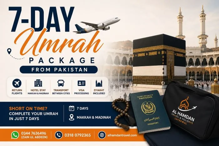 7 day Umrah package from Pakistan